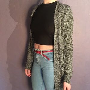 Light weight grey and black knit cardigan
